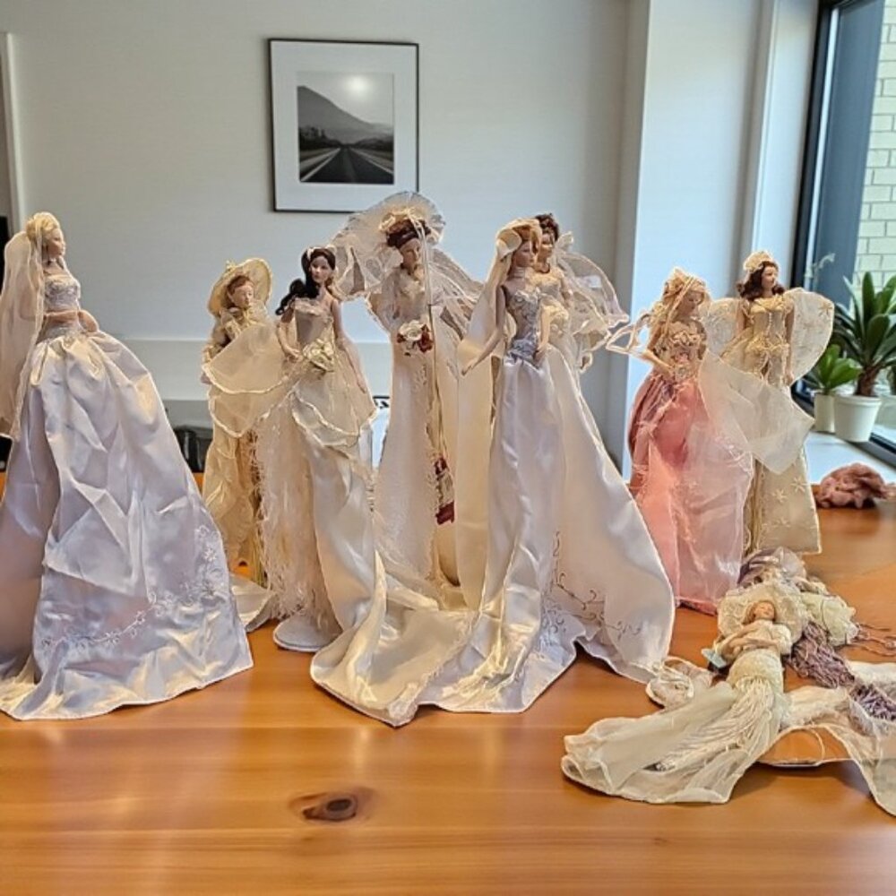 10 Vintage Elegant Tassel Dolls with 8 Stands Popular Creations bridal themed